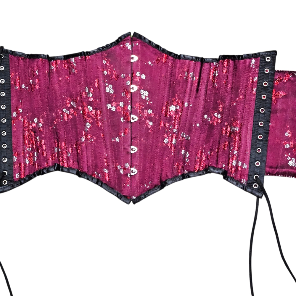 Elegant Sequin Corset - Burgundy
